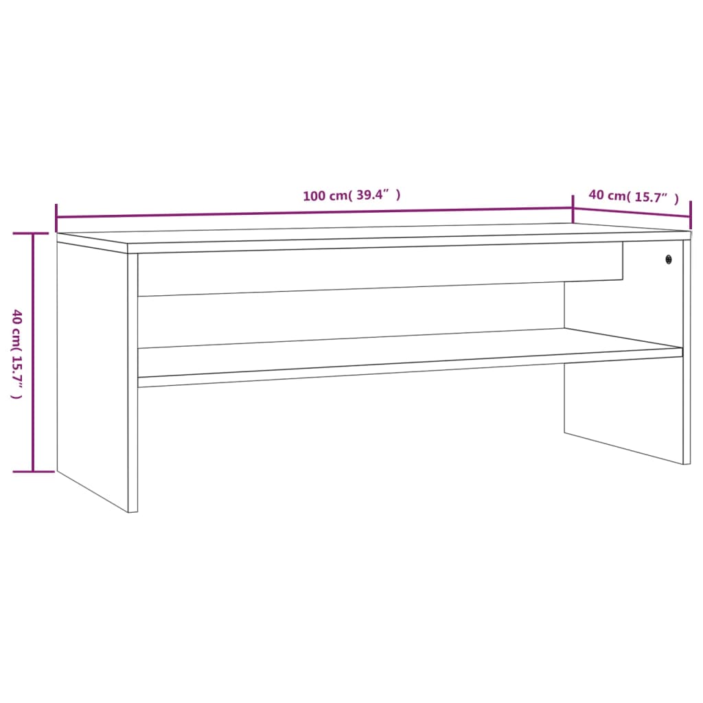 vidaXL Mesa de centro 100x40x40 cm derivados madeira carvalho castanho