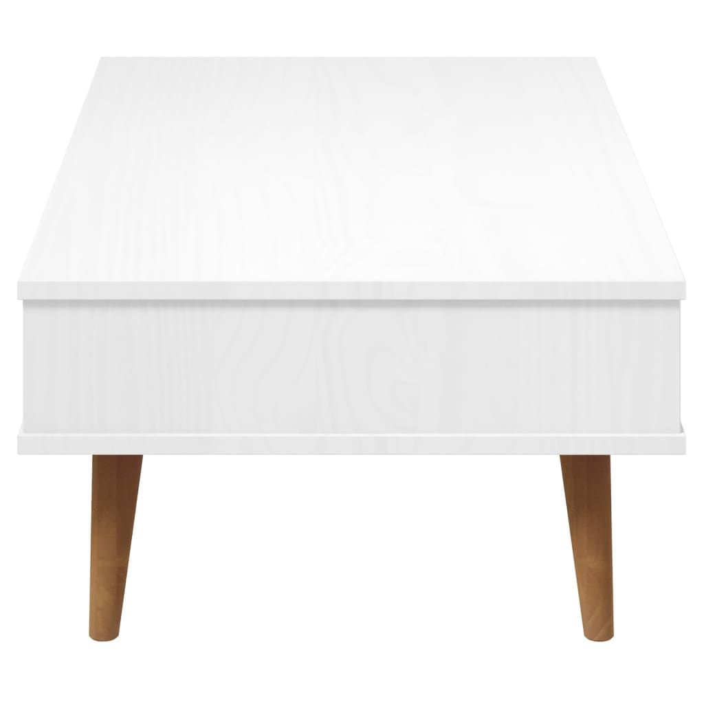 vidaXL Mesa de centro MOLDE 100x55x31 cm pinho maciço branco