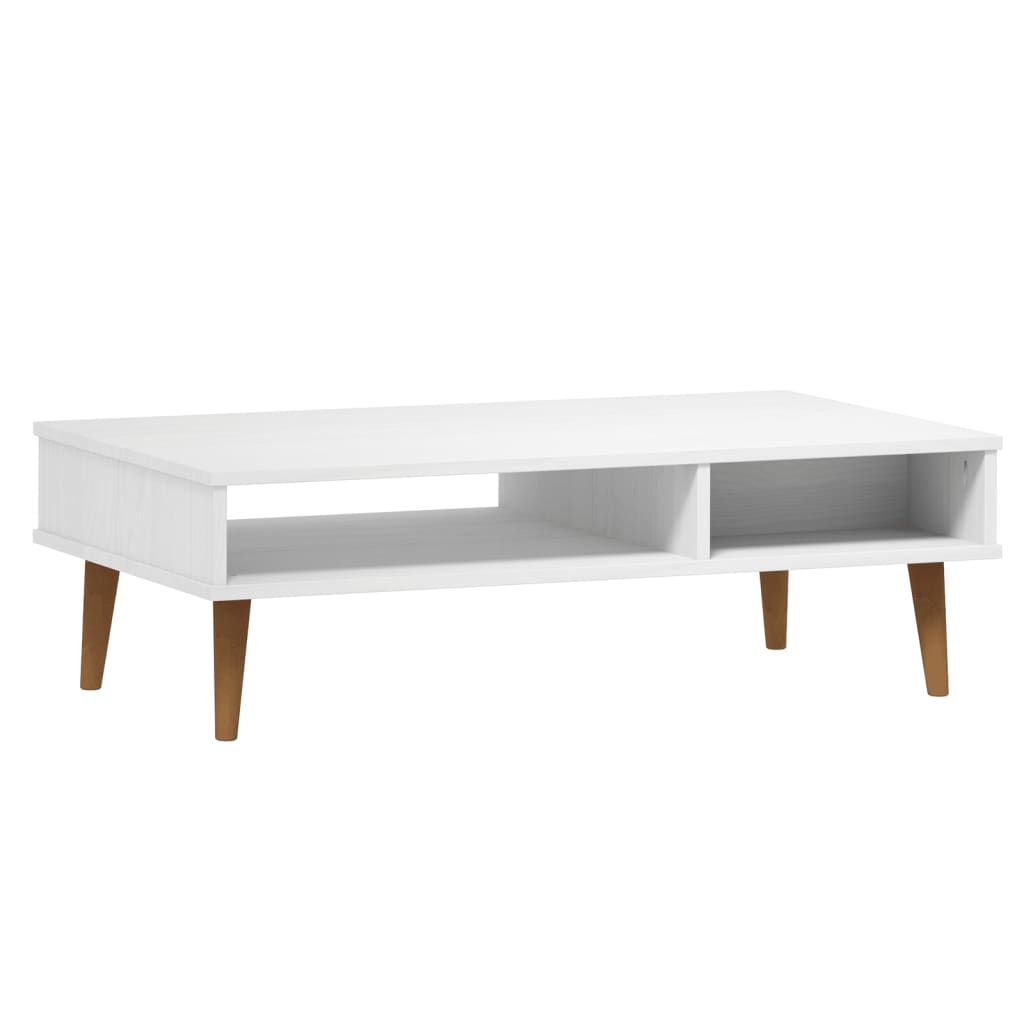 vidaXL Mesa de centro MOLDE 100x55x31 cm pinho maciço branco