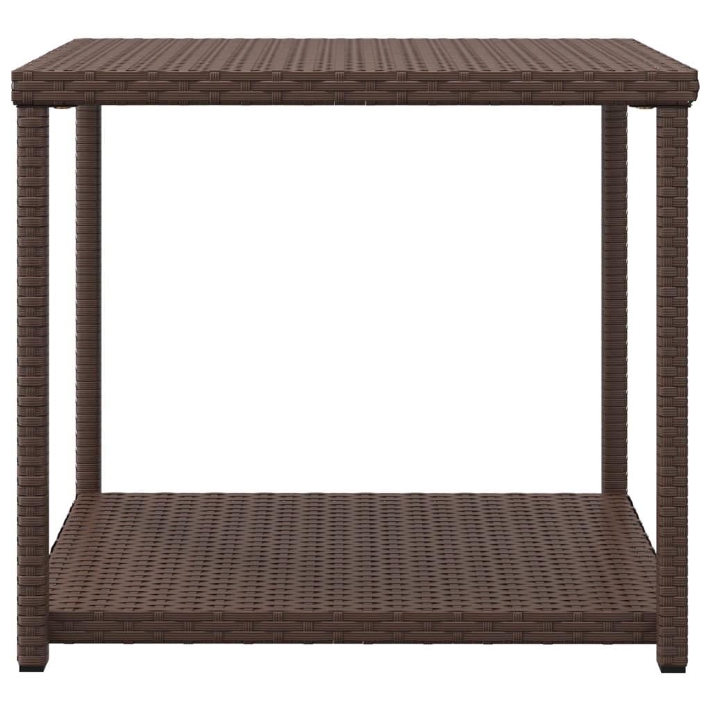 vidaXL Mesa de apoio 55x45x49 cm vime PE castanho