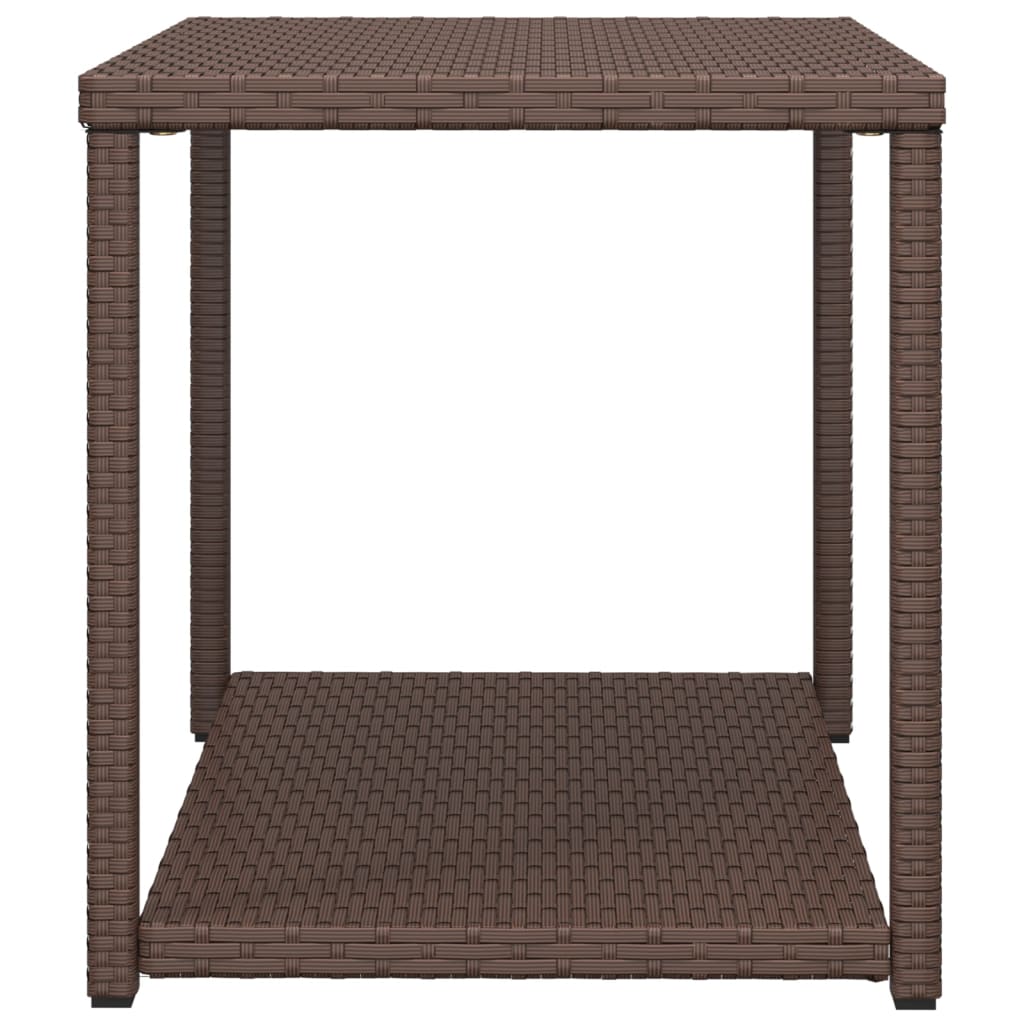 vidaXL Mesa de apoio 55x45x49 cm vime PE castanho