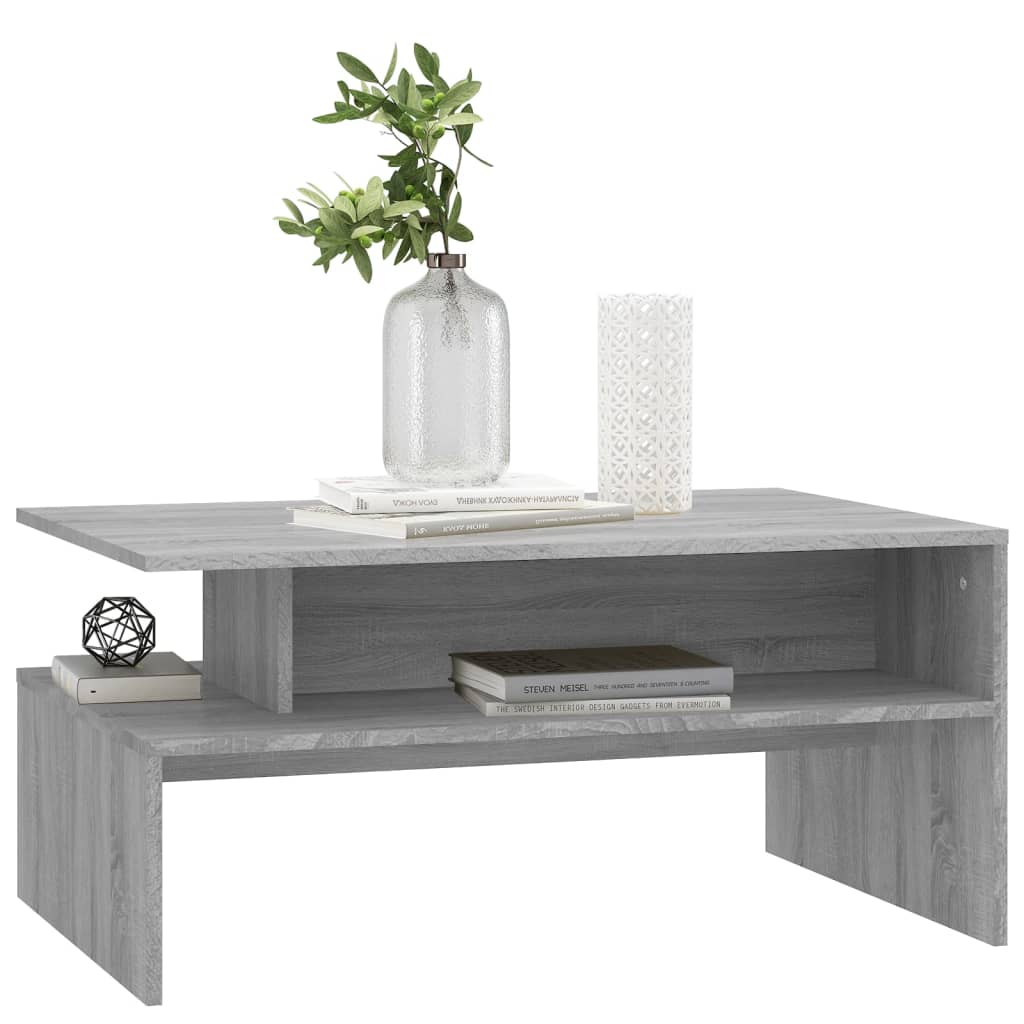 vidaXL Mesa de centro 90x60x42,5 cm derivados de madeira cinza sonoma