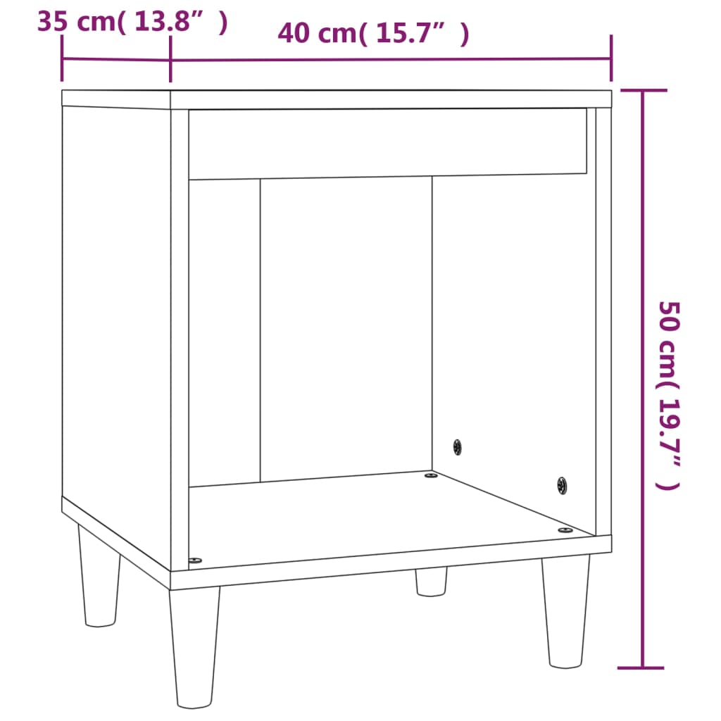 vidaXL Mesa de cabeceira 40x35x50 cm cinza cimento