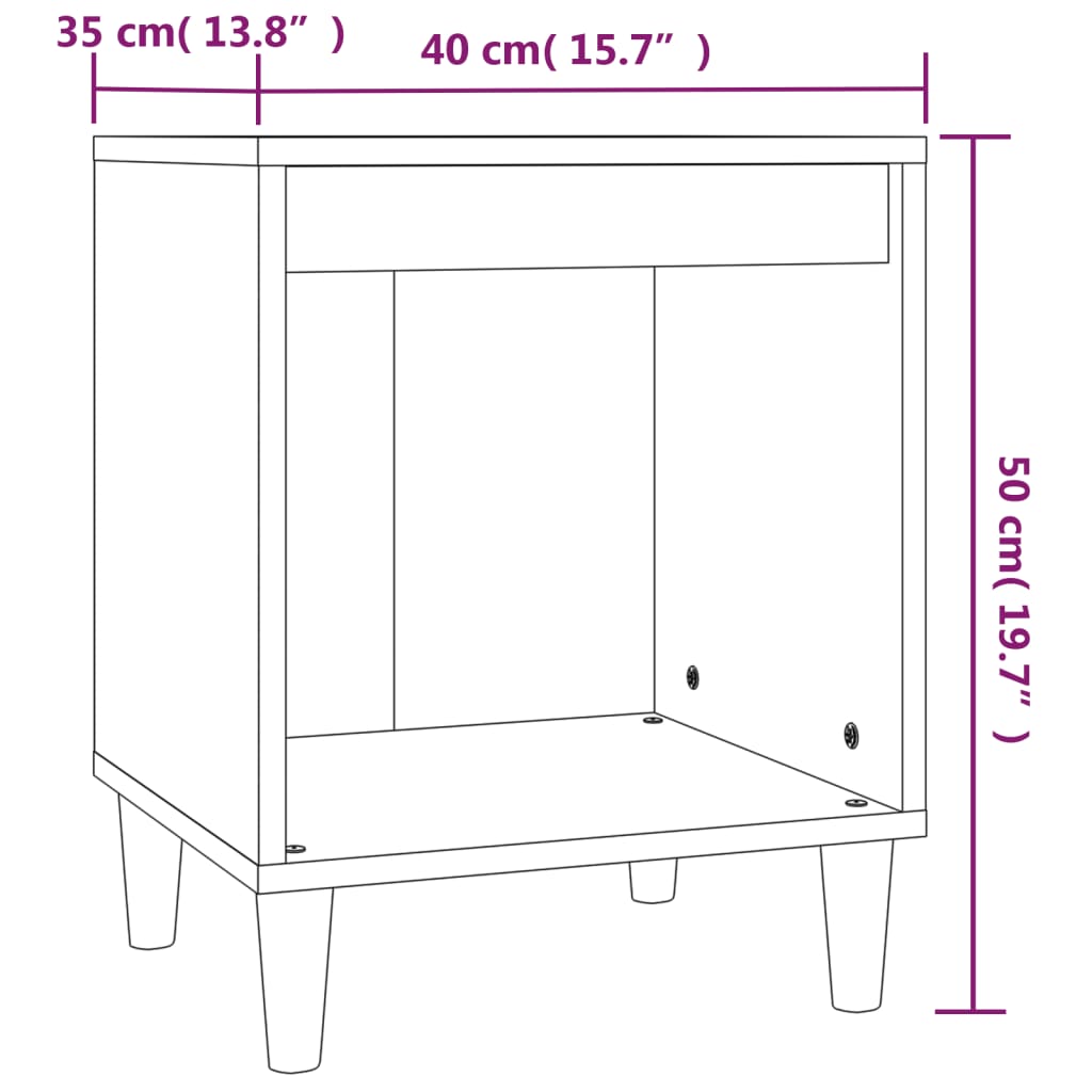 vidaXL Mesa de cabeceira 40x35x50 cm cinzento sonoma