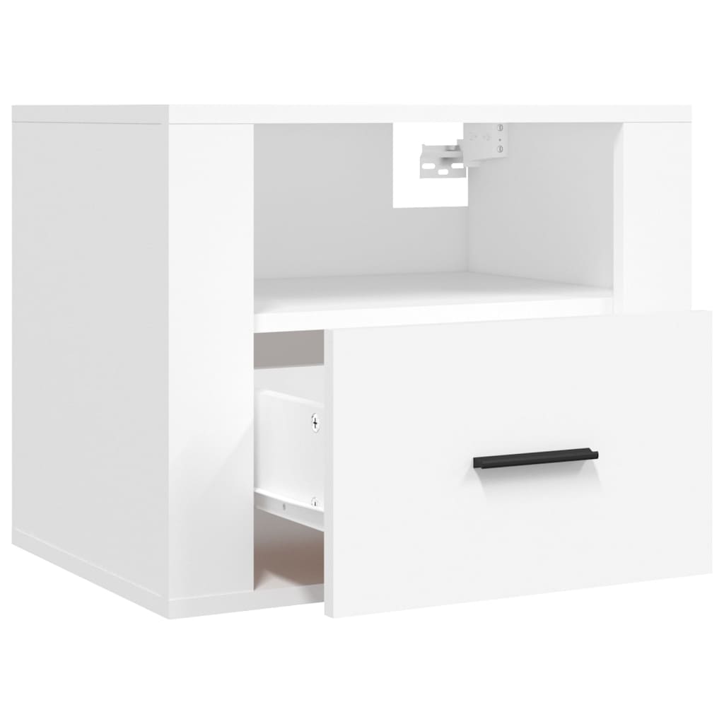 vidaXL Mesas de cabeceira de parede 2 pcs 50x36x40 cm branco