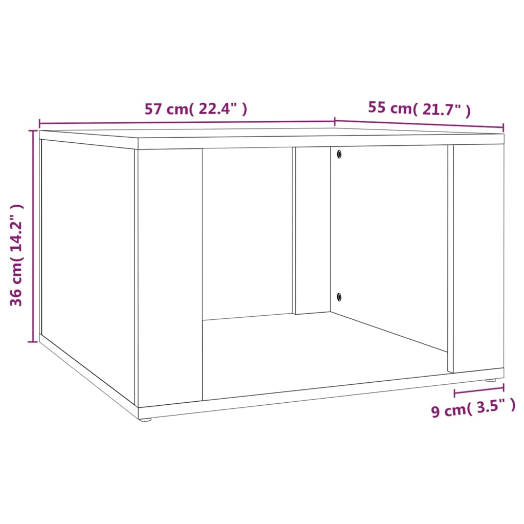 vidaXL Mesa cabeceira 57x55x36 cm derivados madeira carvalho-castanho