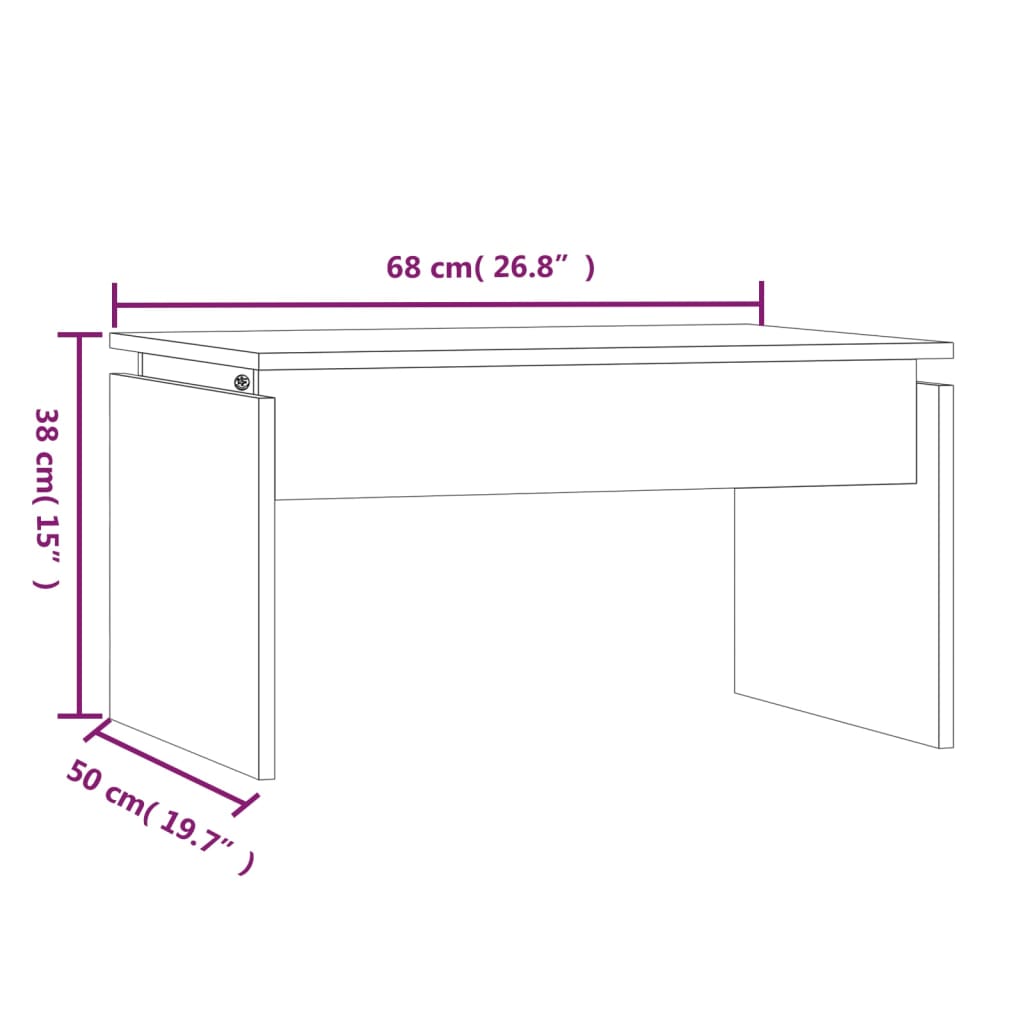 vidaXL Mesa centro 68x50x38 cm derivados de madeira carvalho castanho