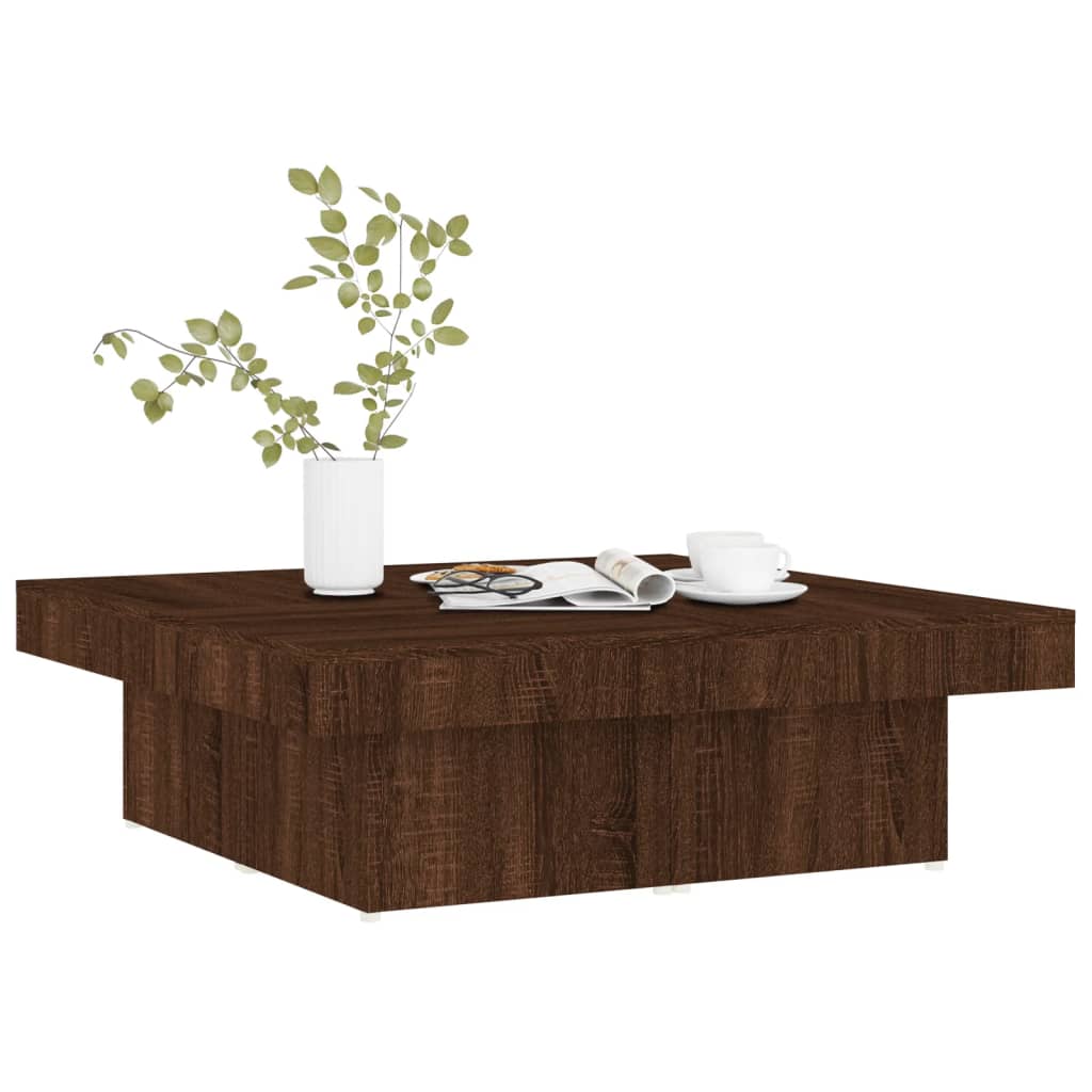 vidaXL Mesa de centro 90x90x28 cm derivados madeira carvalho castanho