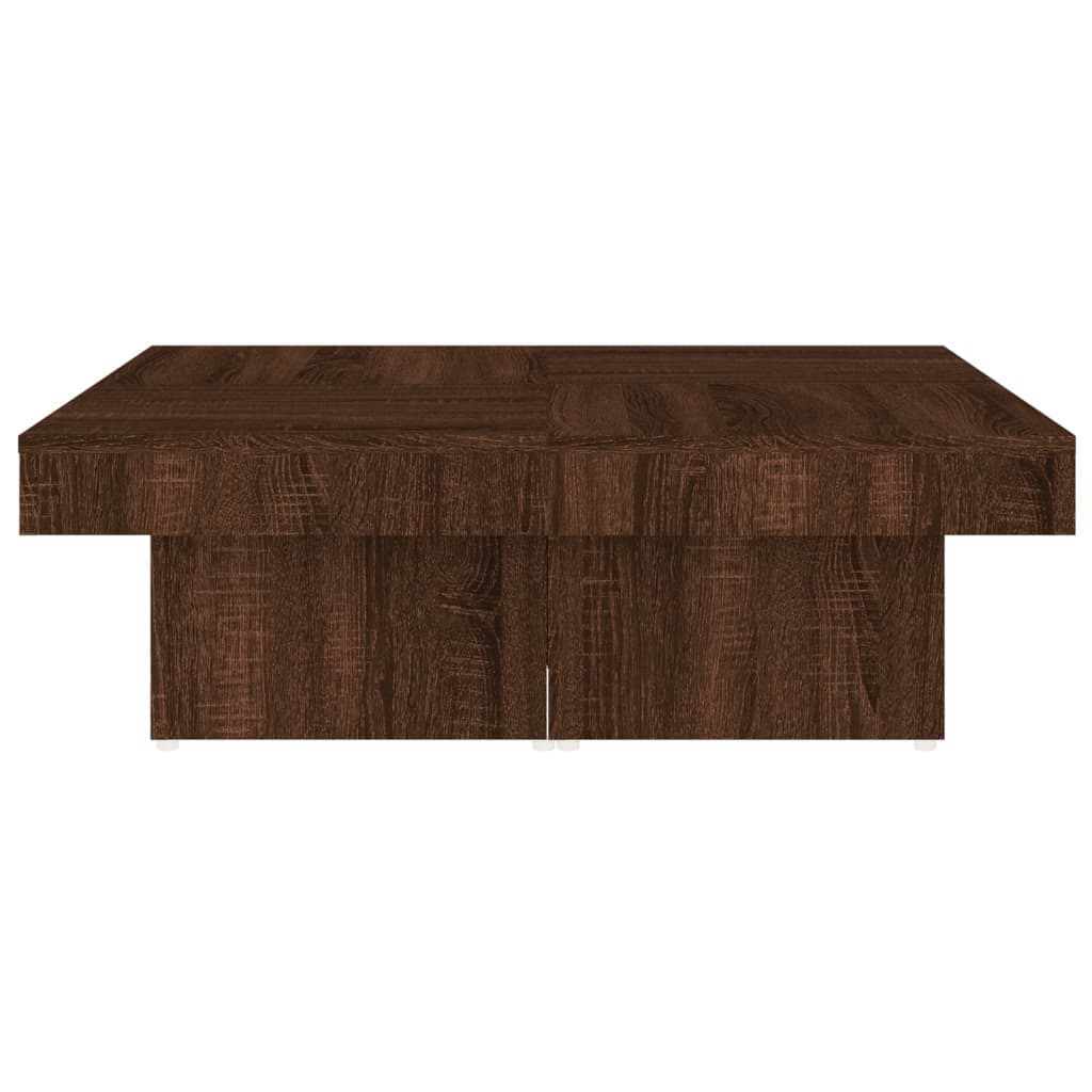 vidaXL Mesa de centro 90x90x28 cm derivados madeira carvalho castanho