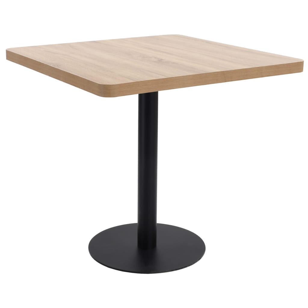 vidaXL Mesa bistrô 80x80 cm MDF castanho-claro