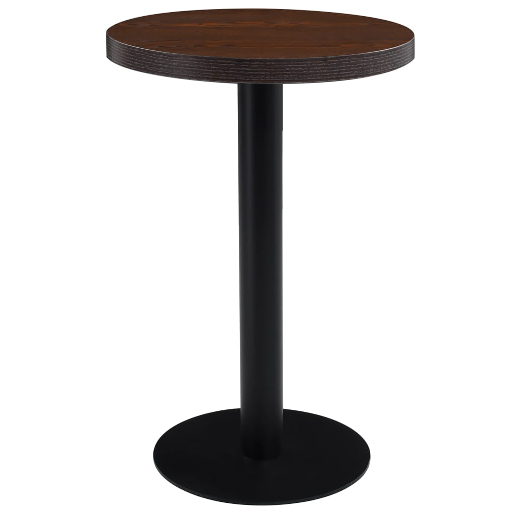 vidaXL Mesa bistrô 50 cm MDF castanho-escuro