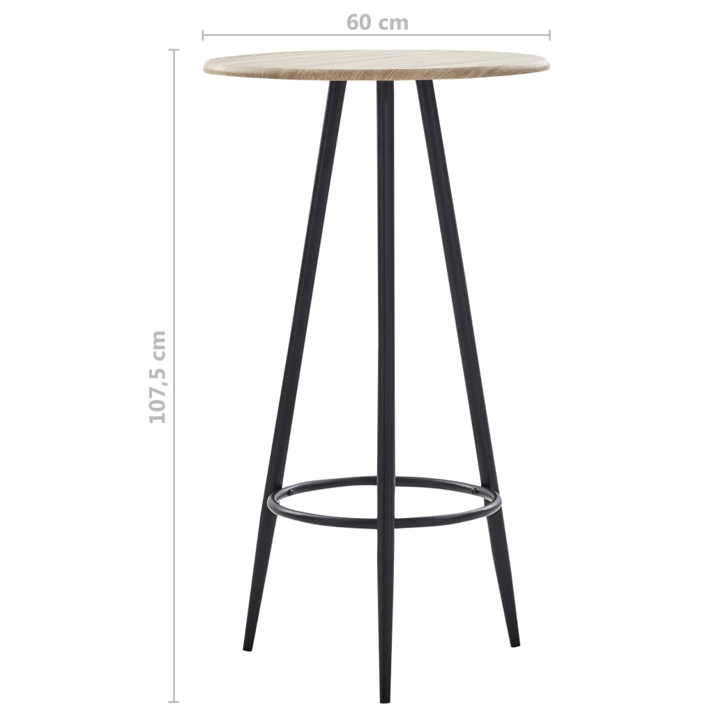 vidaXL Mesa de bar 60x107,5 cm MDF cor carvalho