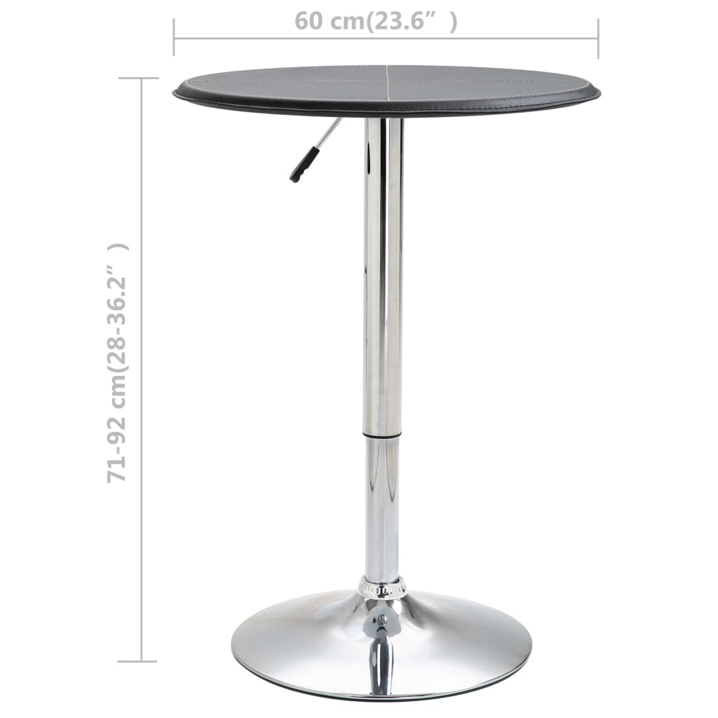 vidaXL Mesa de bar Ø60 cm MDF preto