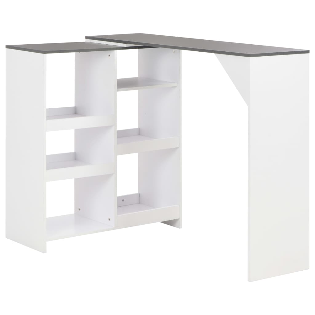 vidaXL Mesa de bar com prateleira movível branco 138x39x110 cm