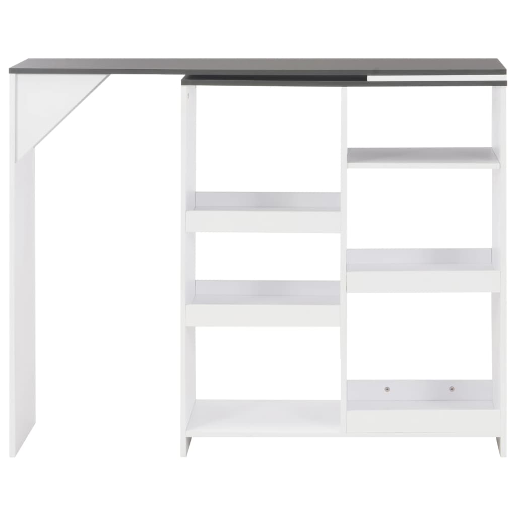 vidaXL Mesa de bar com prateleira movível branco 138x39x110 cm