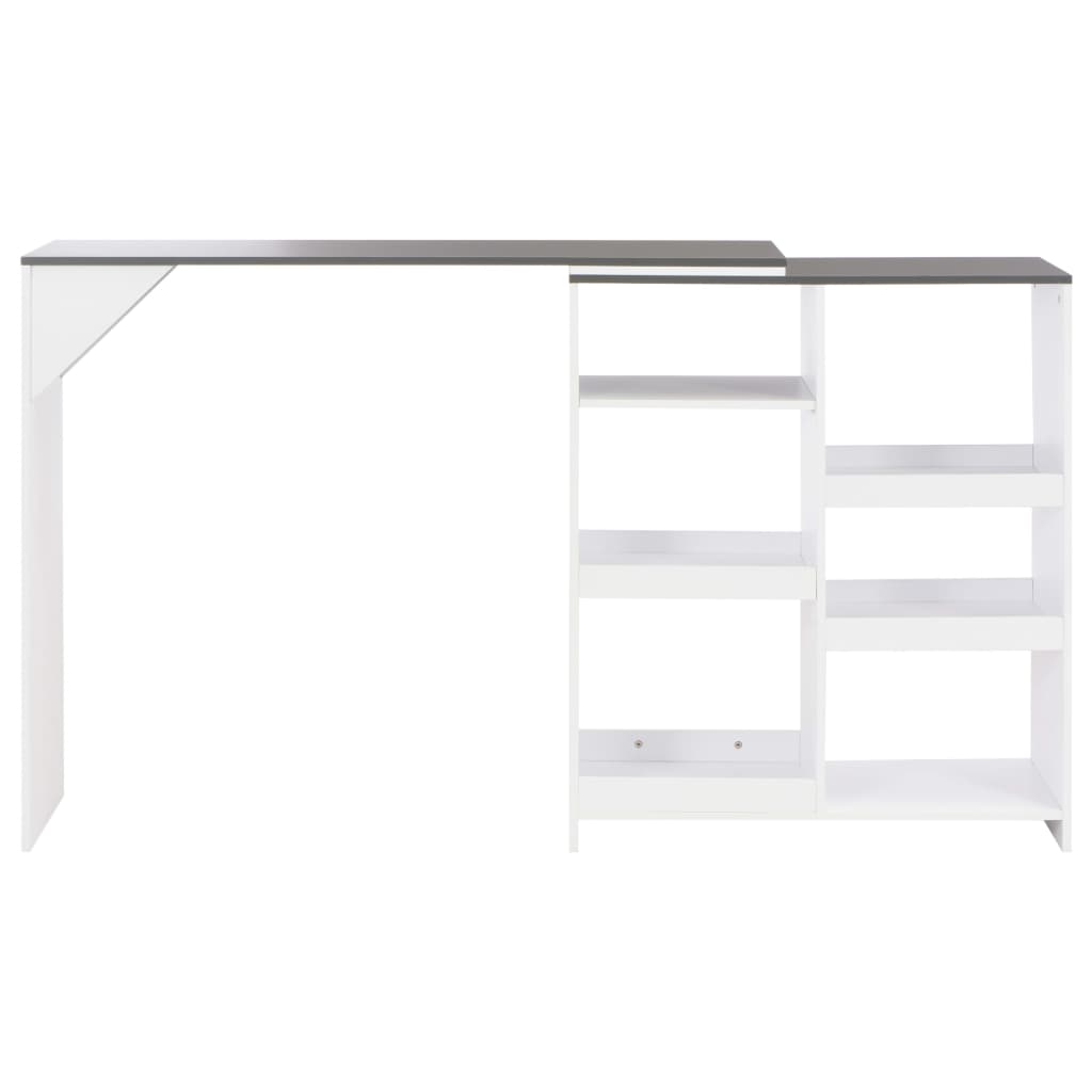 vidaXL Mesa de bar com prateleira movível branco 138x39x110 cm