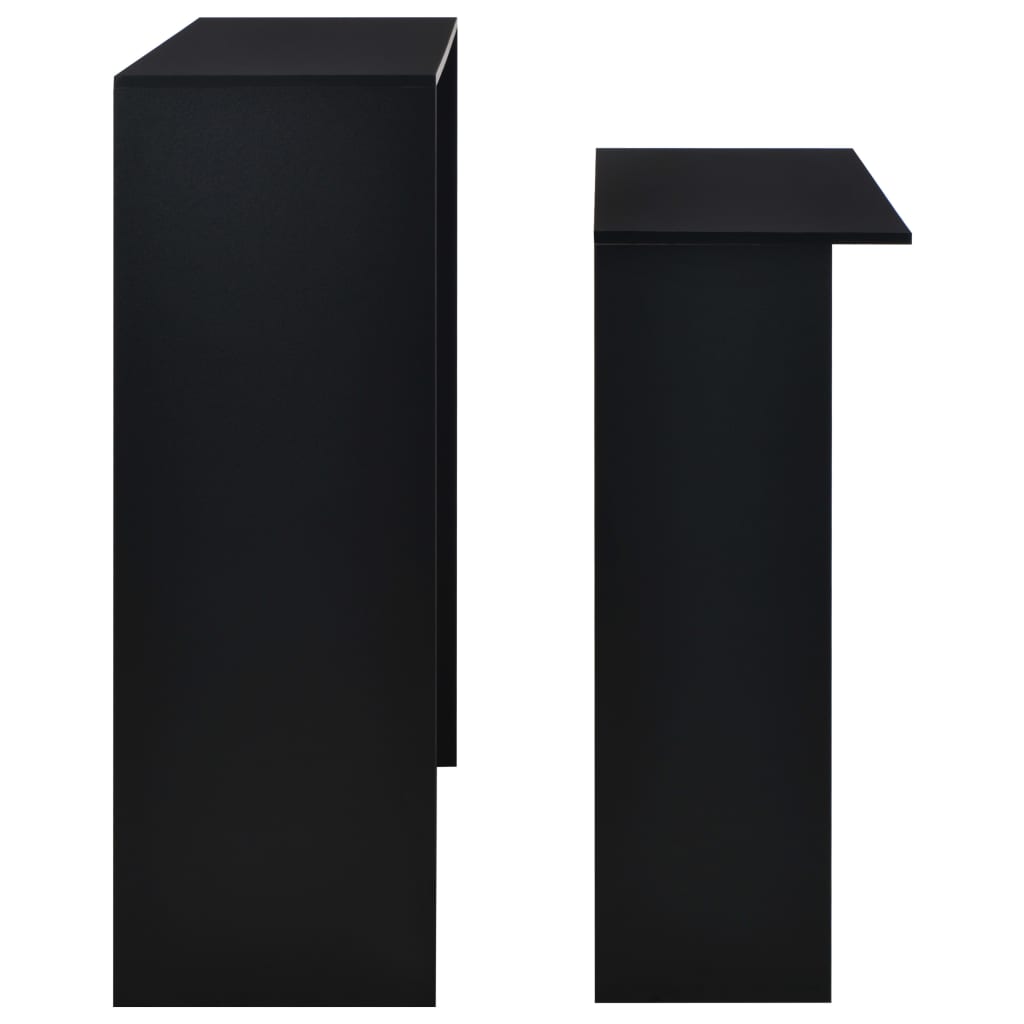 vidaXL Mesa de bar com 2 tampos preto 130x40x120 cm