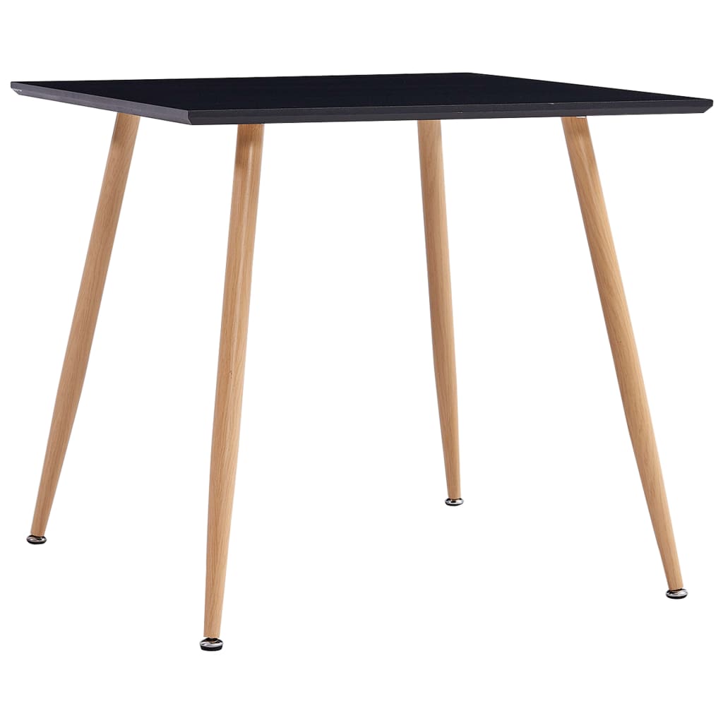 vidaXL Mesa de jantar 80,5x80,5x73 cm MDF cor preto e carvalho