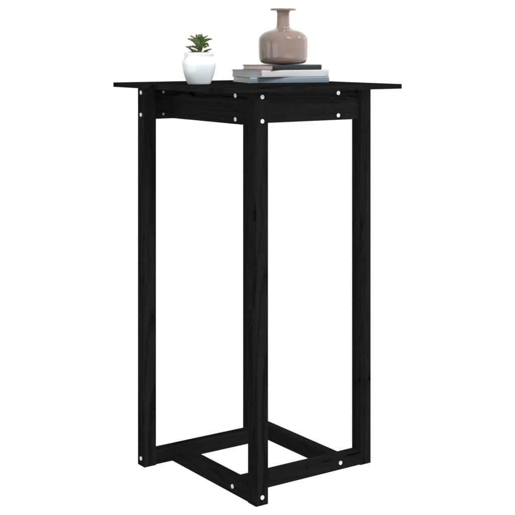 vidaXL Mesa de bar 60x60x110 cm pinho maciço preto