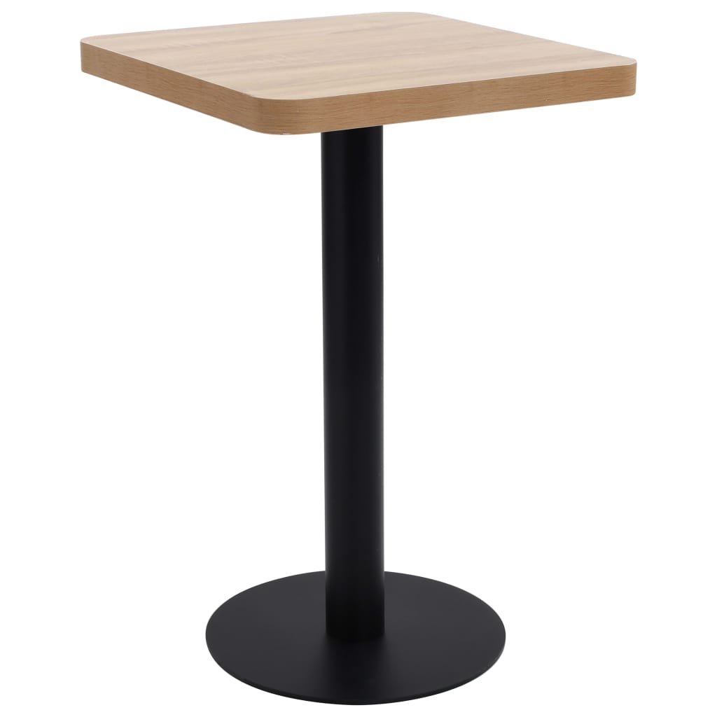 vidaXL Mesa bistrô 50x50 cm MDF castanho-claro