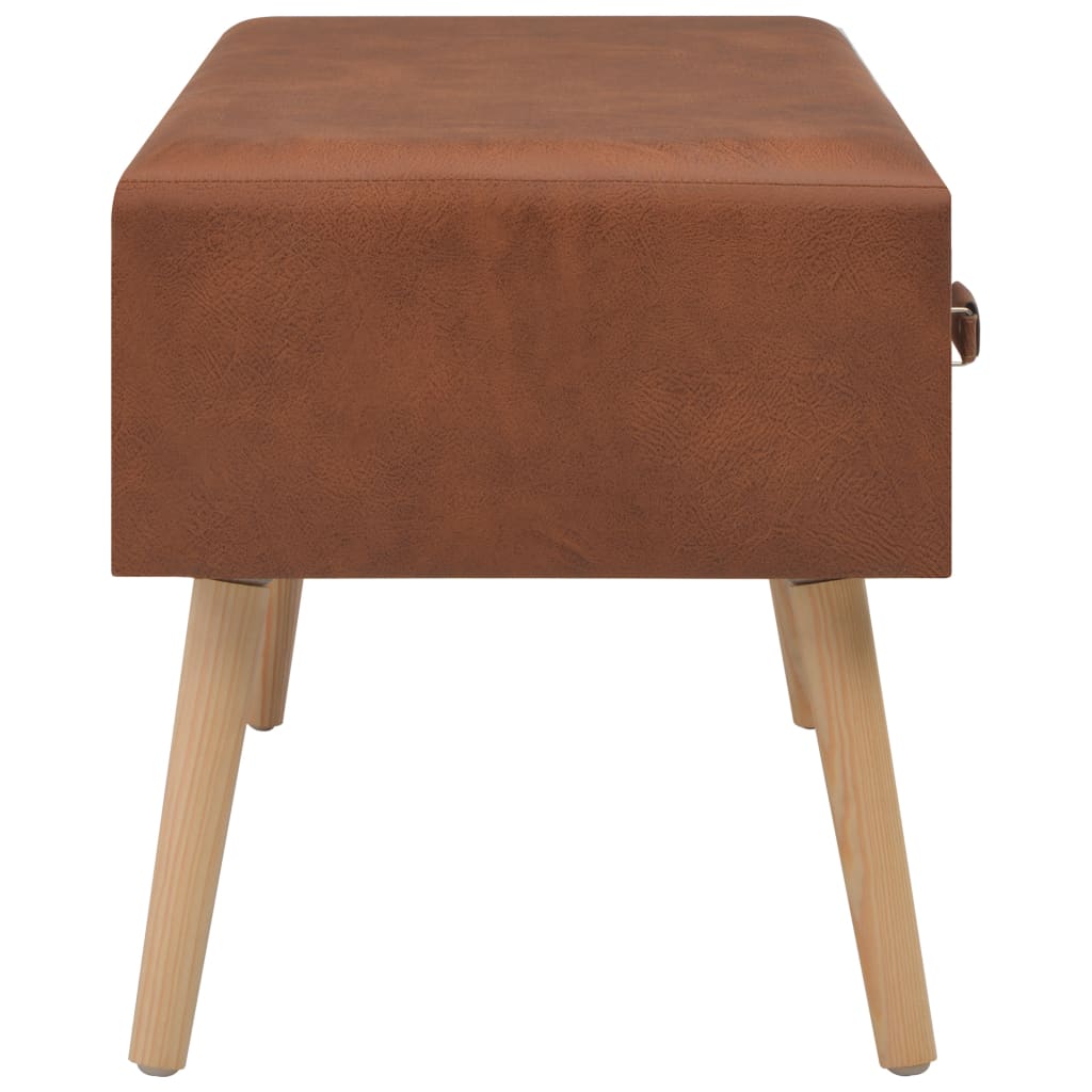 vidaXL Mesa de centro 80x40x46 cm couro artificial castanho