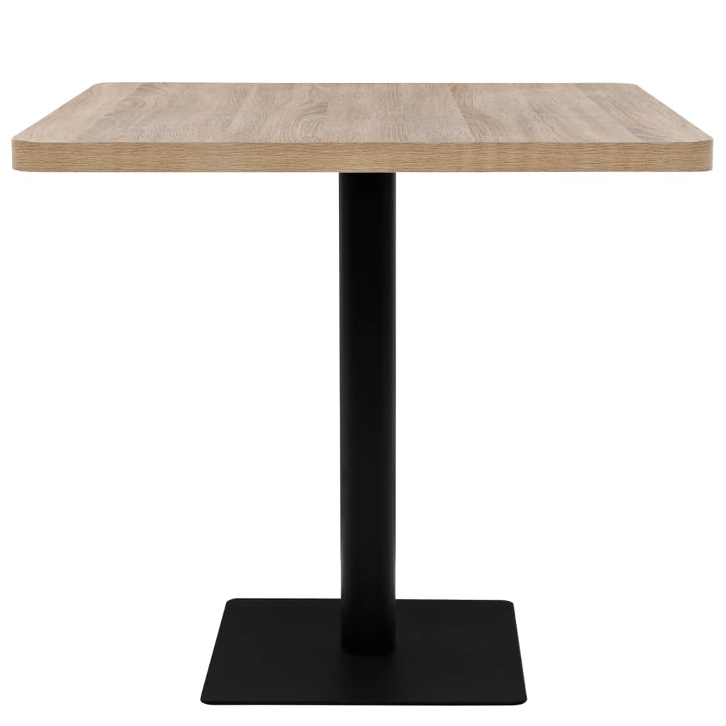 vidaXL Mesa bistrô em MDF e aço quadrada 80x80x75 cm cor de carvalho