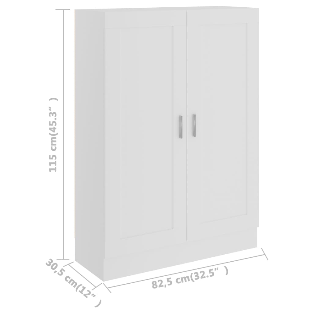 vidaXL Estante 82,5x30,5x115 cm contraplacado branco