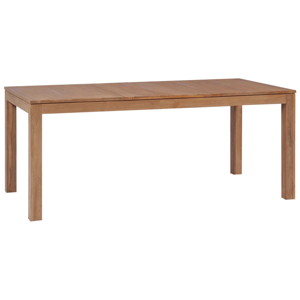 vidaXL Mesa de jantar teca maciça com acabamento natural 180x90x76 cm