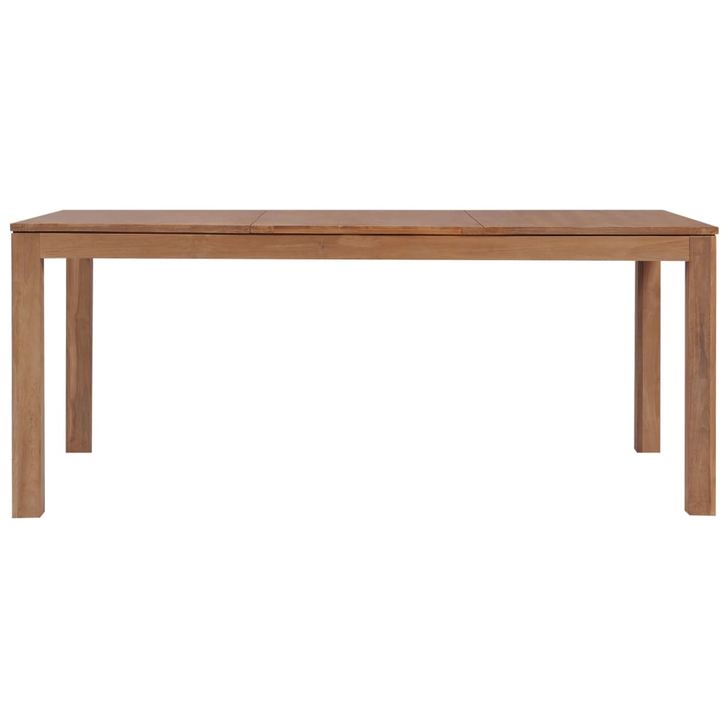 vidaXL Mesa de jantar teca maciça com acabamento natural 180x90x76 cm