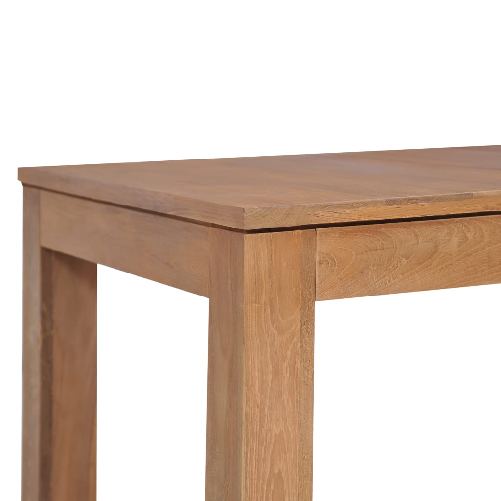 vidaXL Mesa de jantar teca maciça com acabamento natural 180x90x76 cm