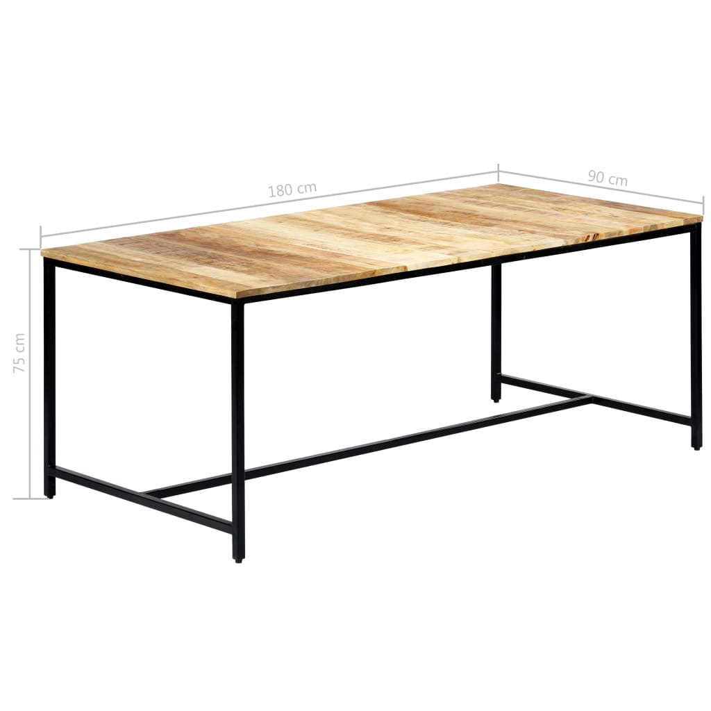 vidaXL Mesa de jantar 180x90x75 cm madeira de mangueira maciça áspera