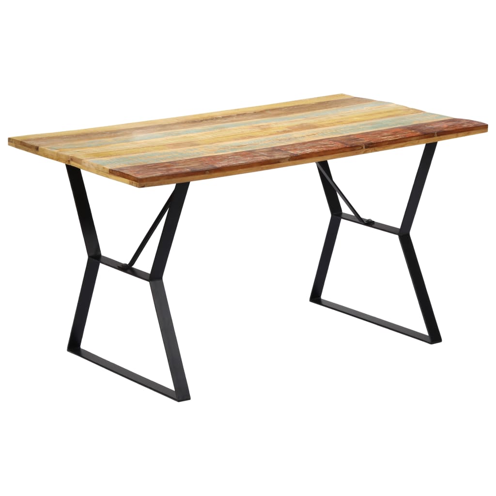 vidaXL Mesa de jantar 140x80x76 cm madeira recuperada maciça