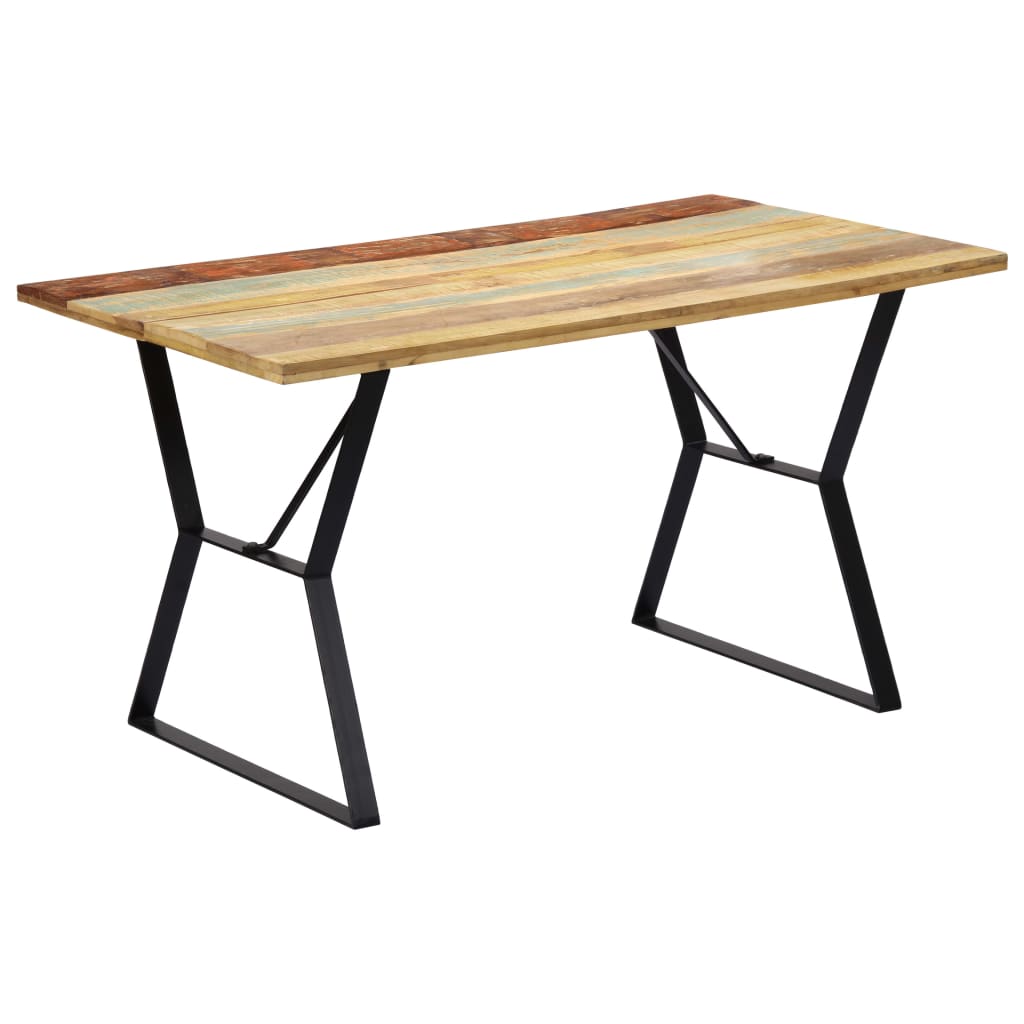 vidaXL Mesa de jantar 140x80x76 cm madeira recuperada maciça