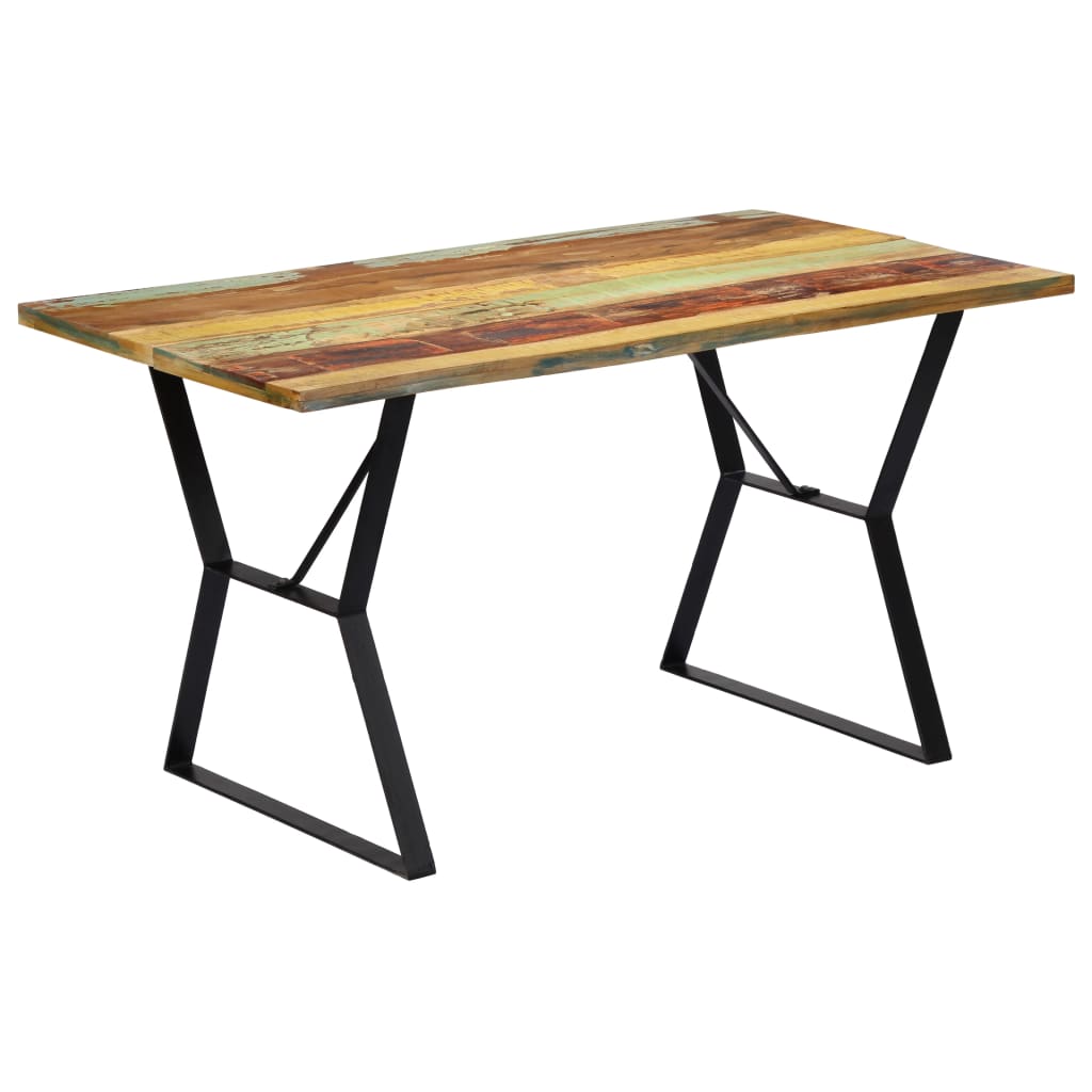 vidaXL Mesa de jantar 140x80x76 cm madeira recuperada maciça