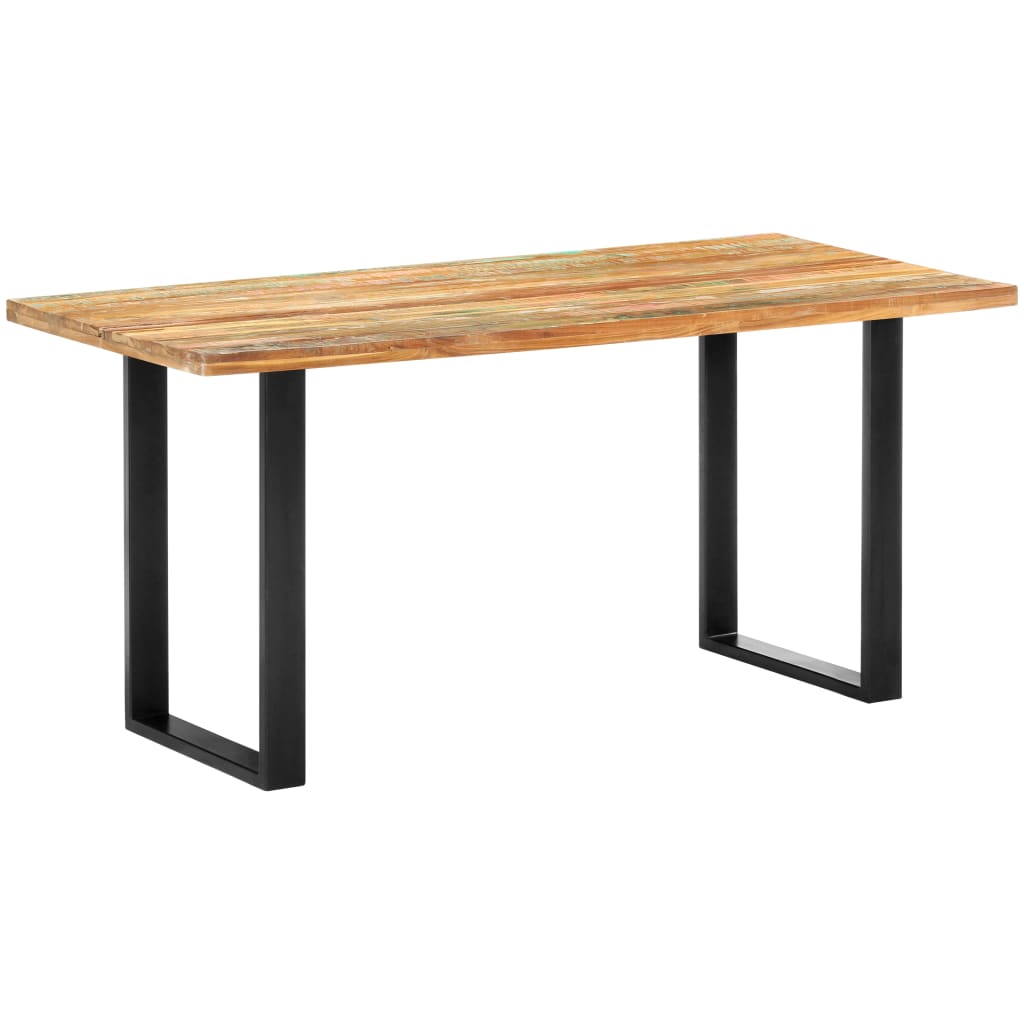 vidaXL Mesa de jantar 160x80x75 cm madeira recuperada maciça