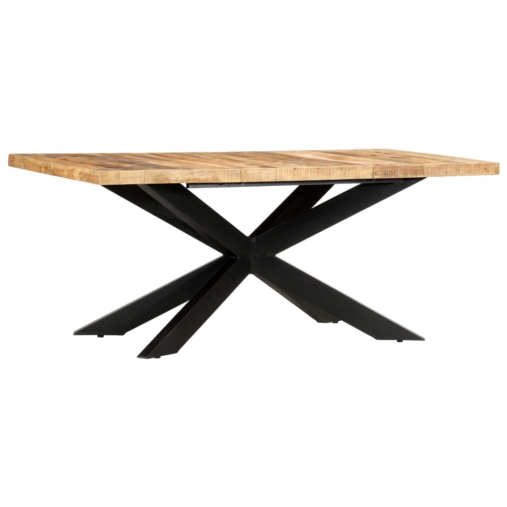 vidaXL Mesa de jantar 180x90x76 cm madeira de mangueira maciça áspera