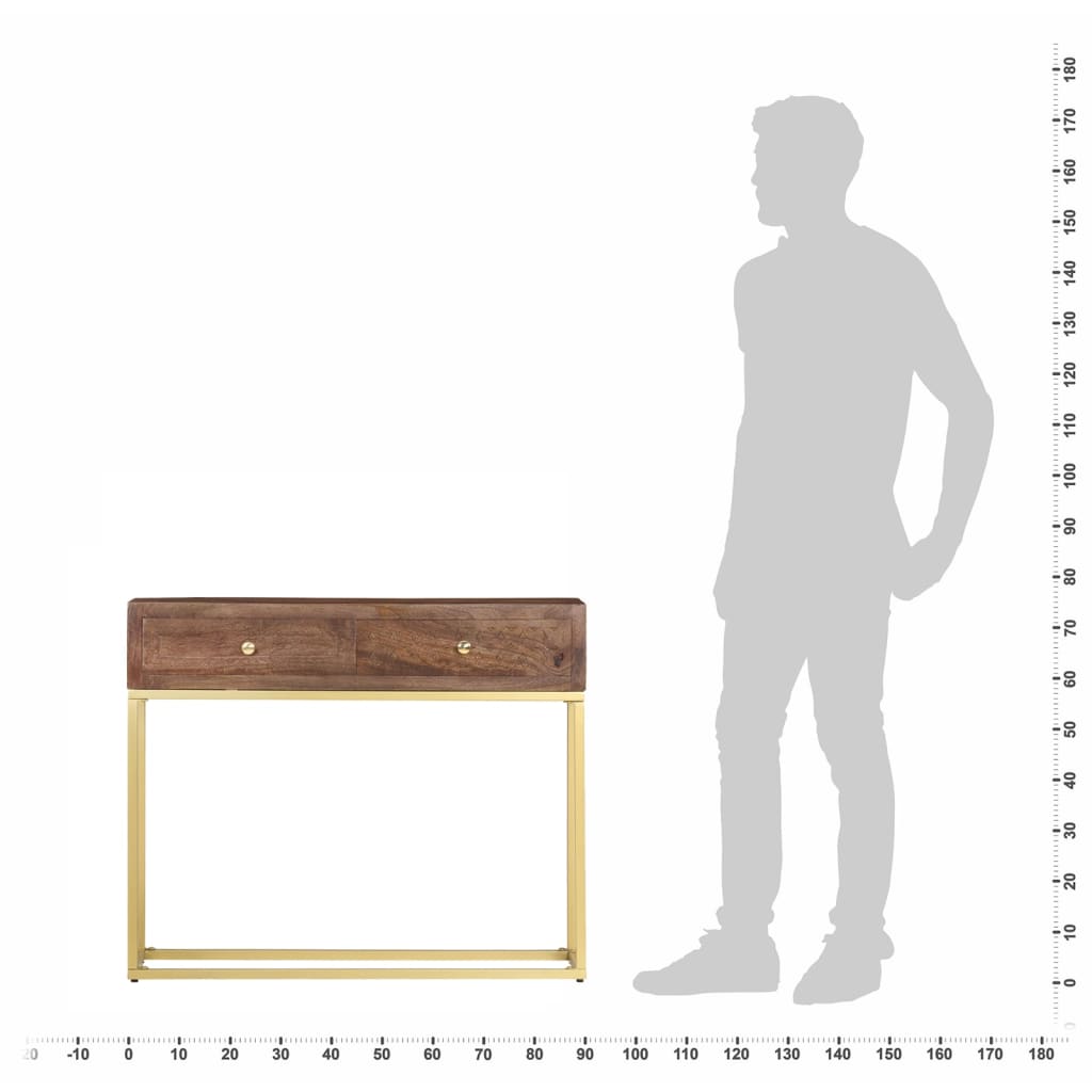 vidaXL Mesa consola 90x30x75 cm madeira de mangueira maciça