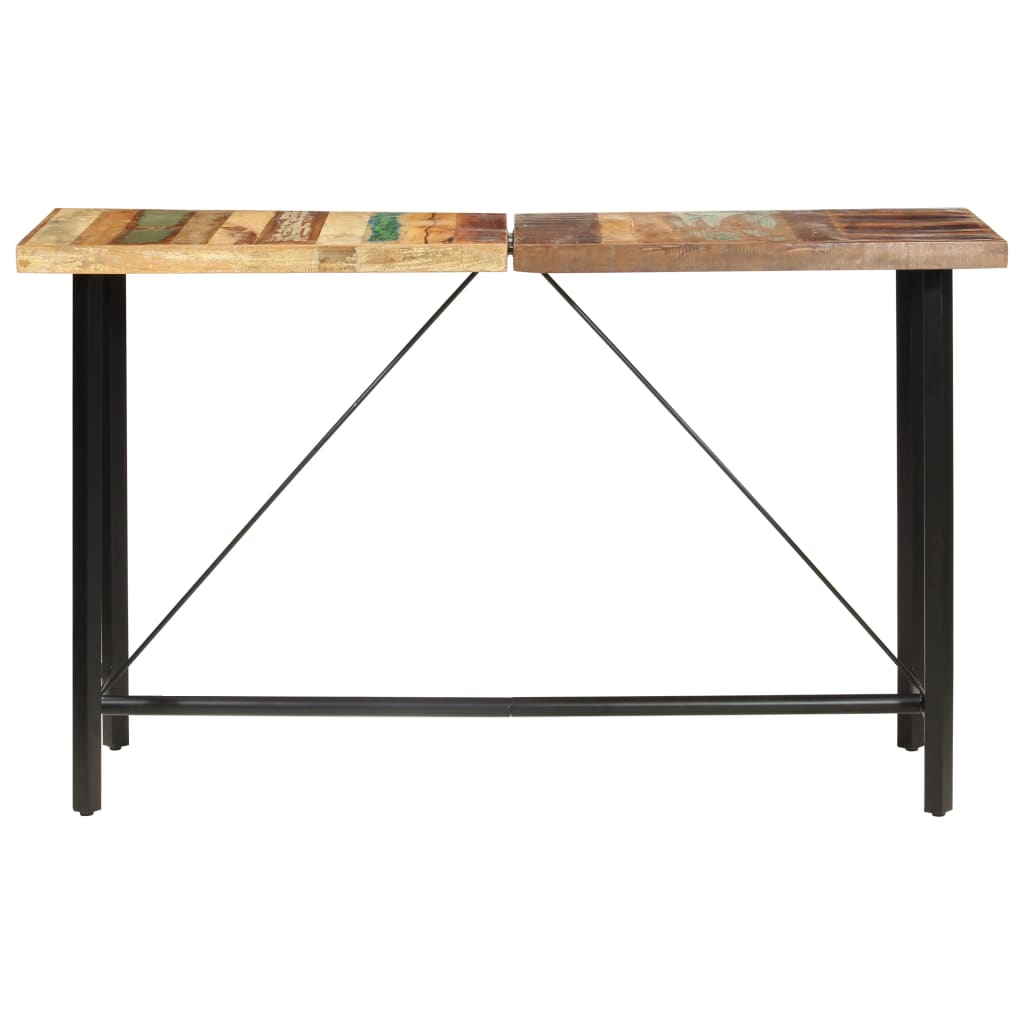 vidaXL Mesa de bar 180x70x107 cm madeira recuperada maciça