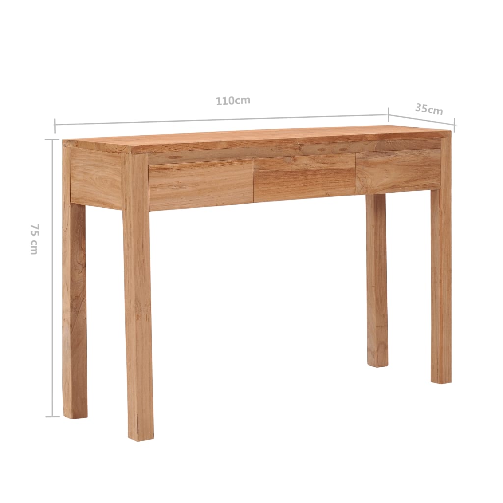 vidaXL Mesa consola 110x35x75 cm madeira de teca maciça