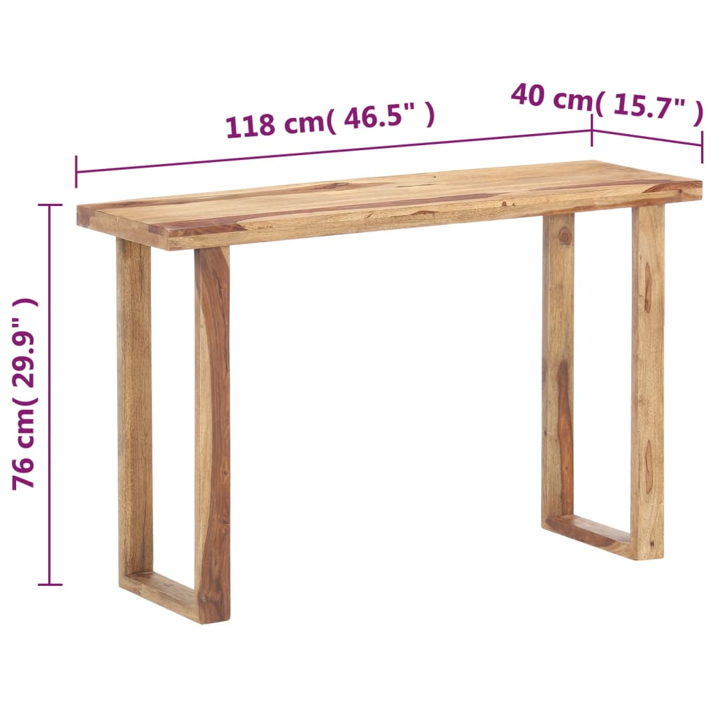 vidaXL Mesa consola 118x40x76 cm madeira de sheesham maciça