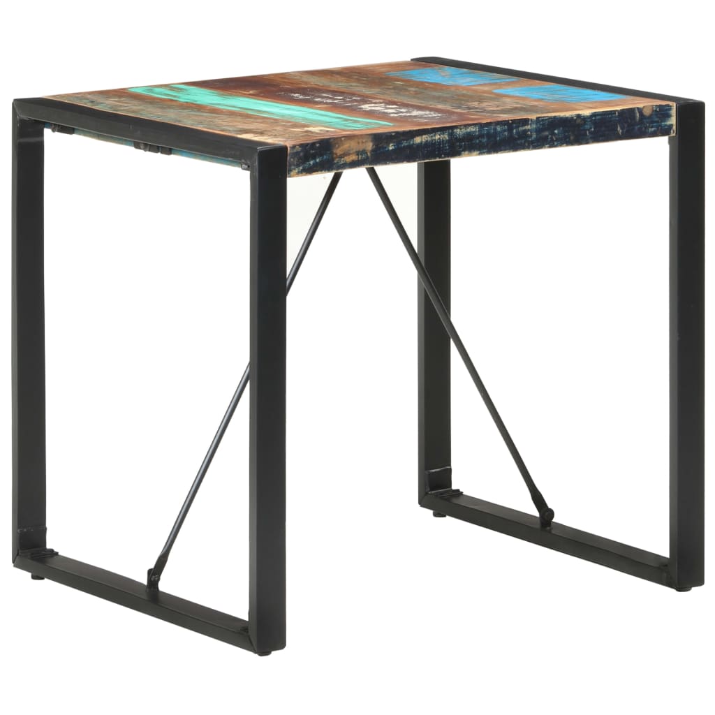 vidaXL Mesa de jantar 80x80x75 cm madeira recuperada maciça