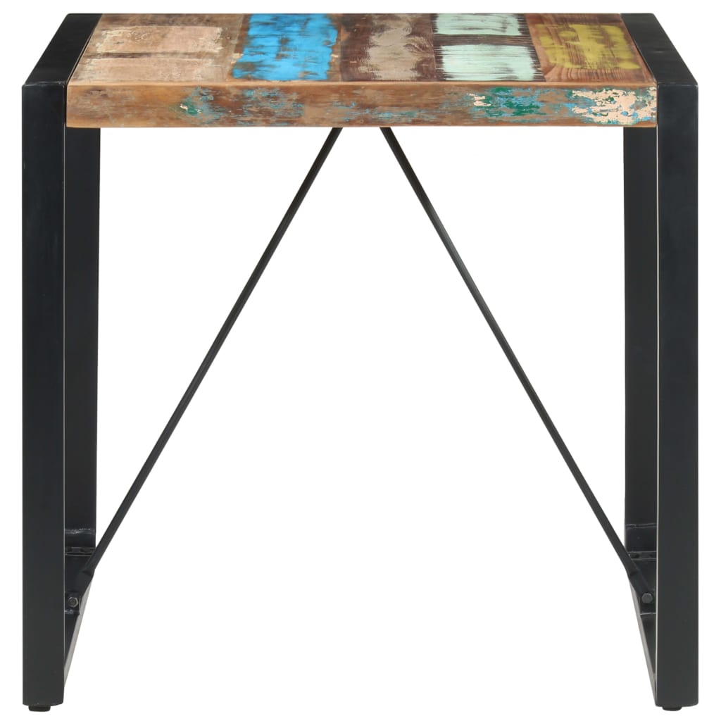 vidaXL Mesa de jantar 80x80x75 cm madeira recuperada maciça