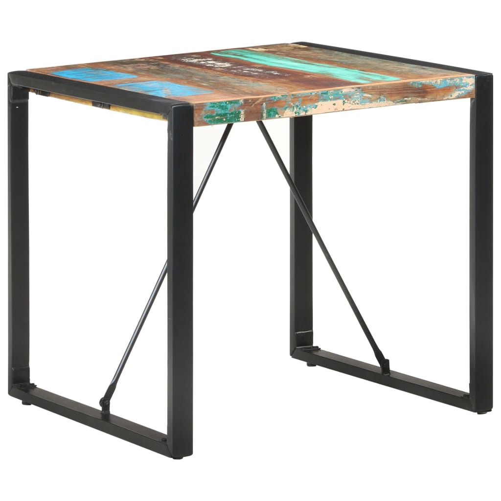 vidaXL Mesa de jantar 80x80x75 cm madeira recuperada maciça