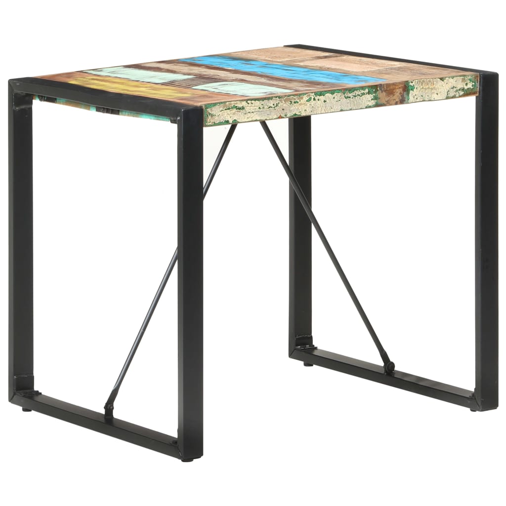 vidaXL Mesa de jantar 80x80x75 cm madeira recuperada maciça