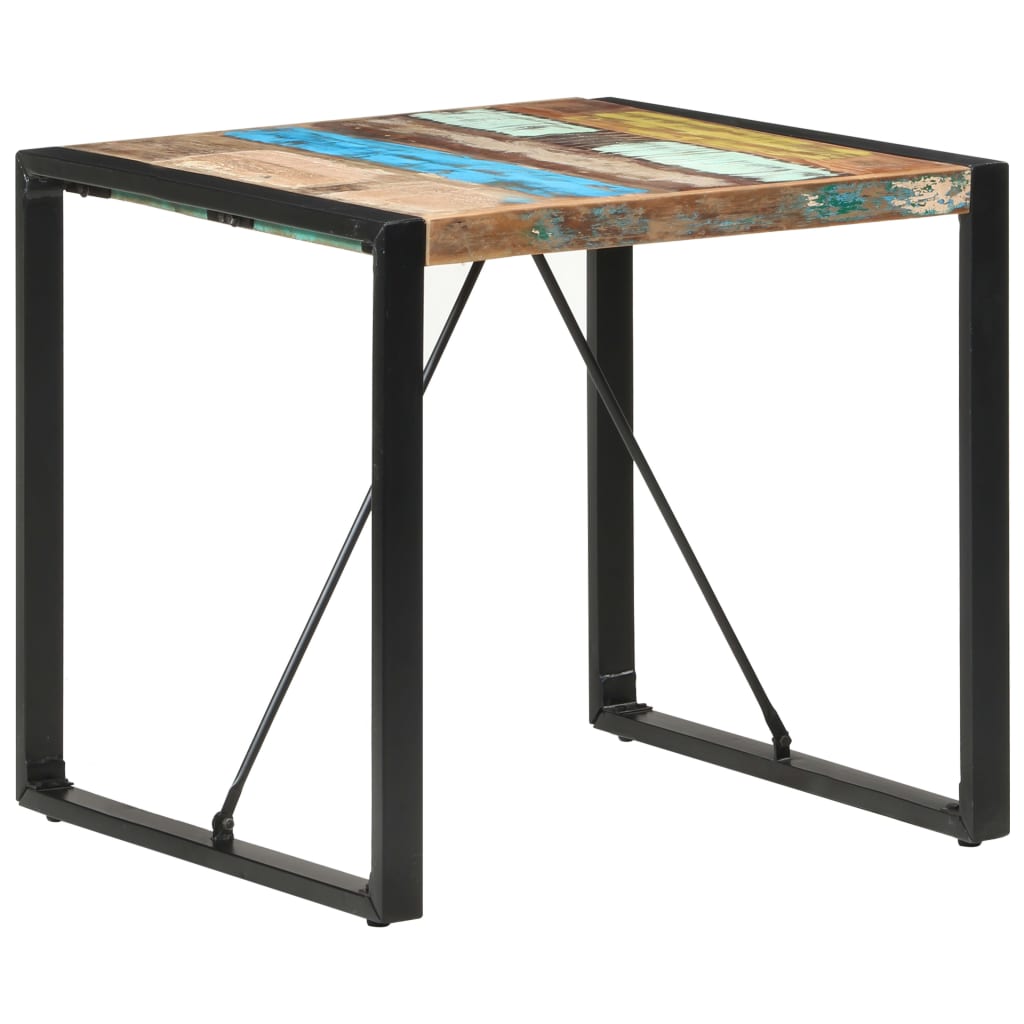 vidaXL Mesa de jantar 80x80x75 cm madeira recuperada maciça