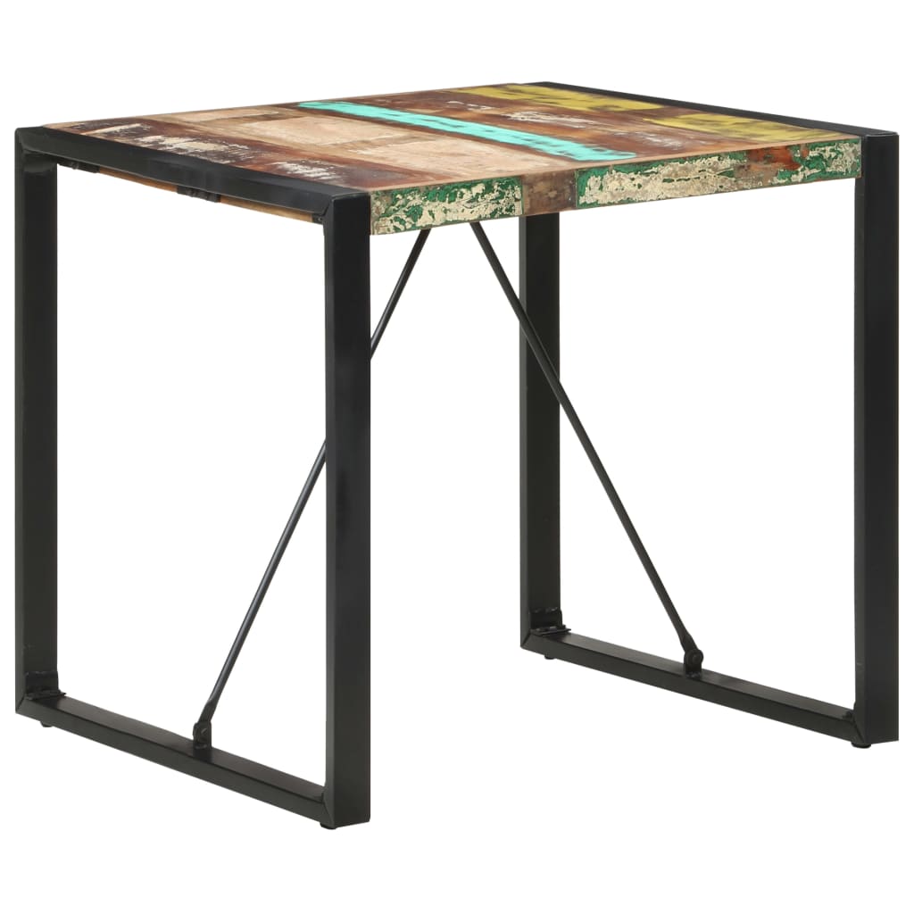 vidaXL Mesa de jantar 80x80x75 cm madeira recuperada maciça