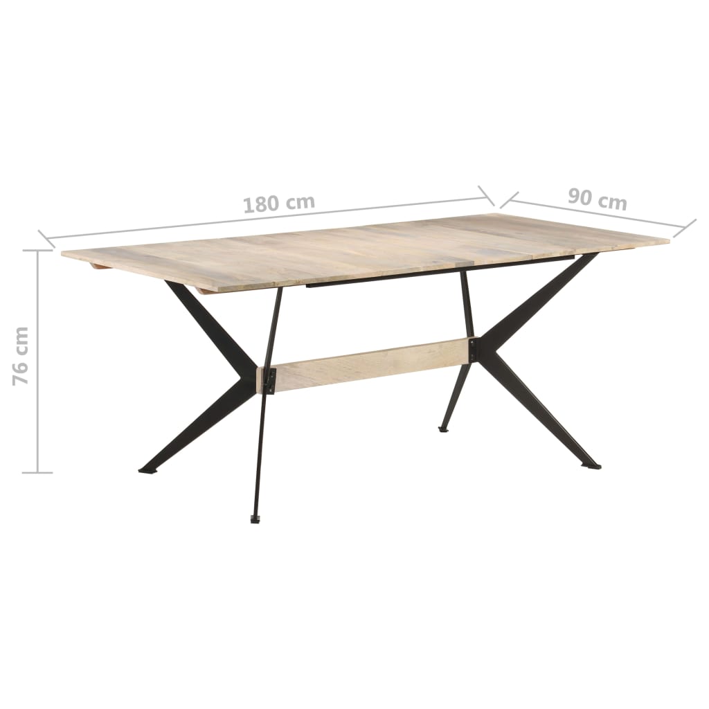 vidaXL Mesa de jantar 180x90x76 cm madeira de mangueira maciça