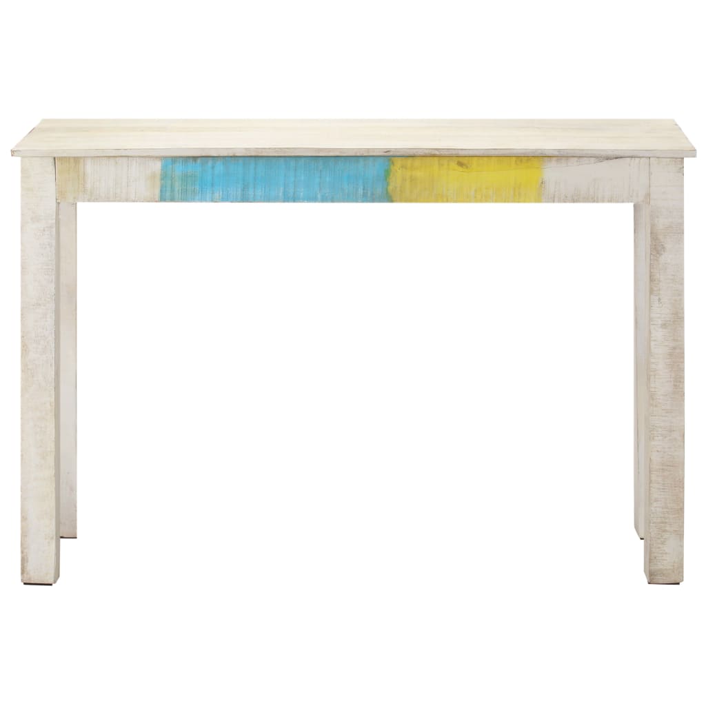 vidaXL Mesa consola 115x35x77 cm madeira de mangueira áspera branco