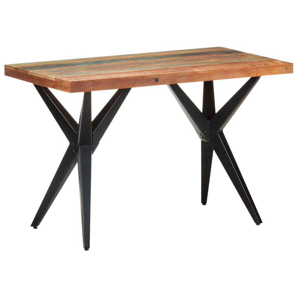 vidaXL Mesa de jantar 120x60x76 cm madeira recuperada maciça