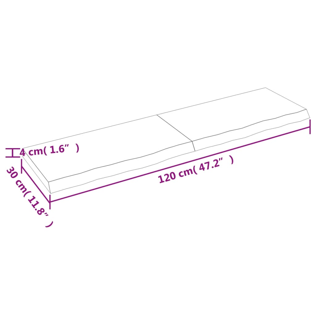 vidaXL Prateleira de parede 120x30x(2-4) cm carvalho tratado castanho